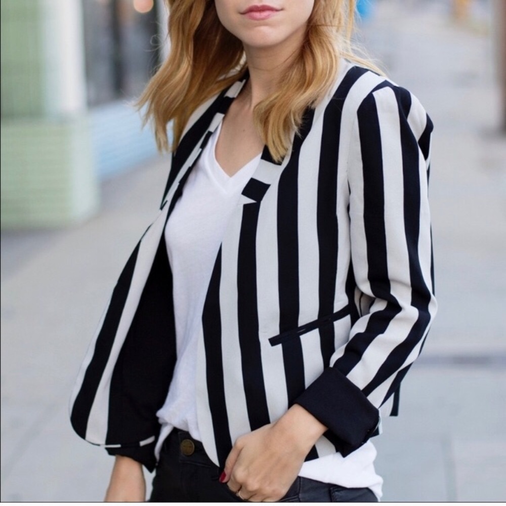 Line & Dot Open Front Blazer Size XS - Picture 1 of 8